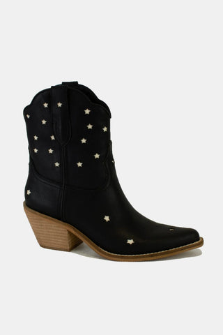 Beast Fashion Faux Leather Star-Shaped Cutouts Point Toe Boots - 1985 the VAULT Boutique