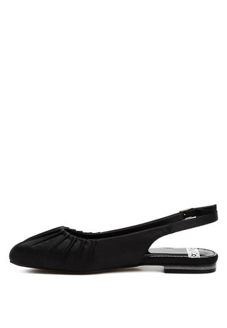 Cheeni Satin Square Toe Flat Slingbacks - 1985 the VAULT Boutique