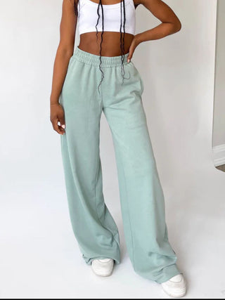 Elastic Waist Wide Leg Pants - 1985 the VAULT Boutique