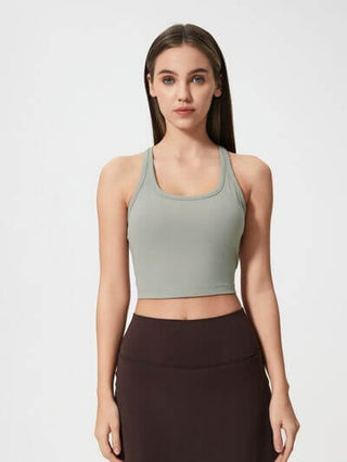 Millennia Scoop Neck Active Tank with Detachable Chest Pads - 1985 the VAULT Boutique