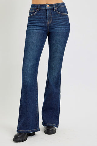 RISEN Full Size High Rise Flare Jeans with Pockets - 1985 the VAULT Boutique