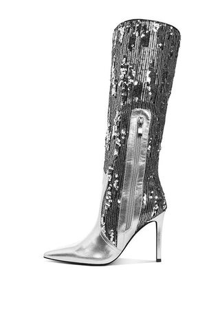 Sitarah Sequin Embellished Stiletto Long Boots - 1985 the VAULT Boutique