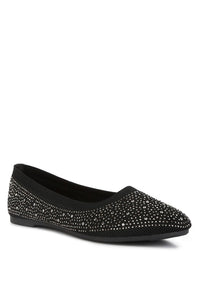 Splash Rhinestones Embellished Ballet Flats - 1985 the VAULT Boutique