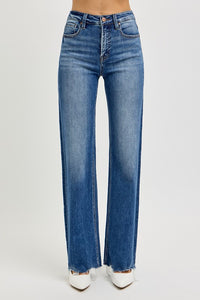 RISEN Tummy Control High Rise Raw Cut Jeans - 1985 the VAULT Boutique