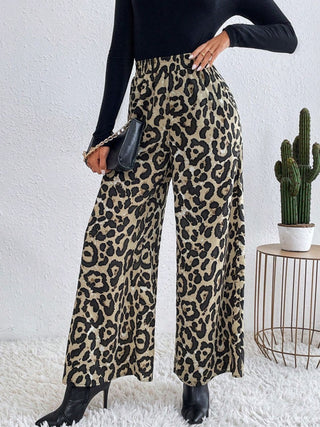 Printed Elastic Waist Wide Leg Pants - 1985 the VAULT Boutique