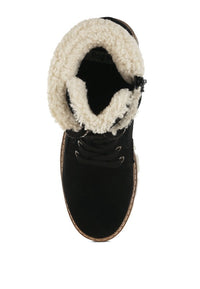 Madoka Fur Collar Chunky Ankle Boots - 1985 the VAULT Boutique