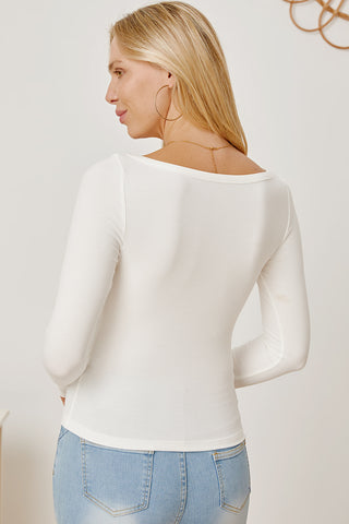 Square Neck Long Sleeve T-Shirt - 1985 the VAULT Boutique