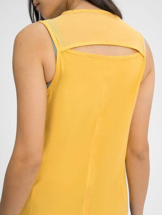 Millennia Cutout Back Round Neck Active Tank - 1985 the VAULT Boutique