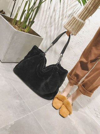 Faux Fur Solid Color Tote Bag - 1985 the VAULT Boutique