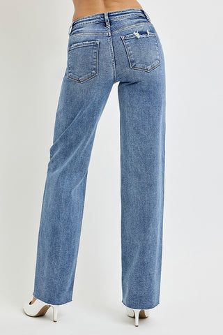 RISEN Full Size High Rise Straight Leg Jeans with Pockets - 1985 the VAULT Boutique