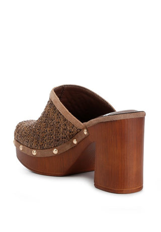 Jeydena Raffia Platform Clogs - 1985 the VAULT Boutique