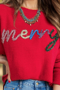 MERRY Round Neck Long Sleeve Sweater - 1985 the VAULT Boutique