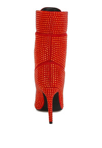 Bitetto Rhinestones Embellished Calf Boots - 1985 the VAULT Boutique