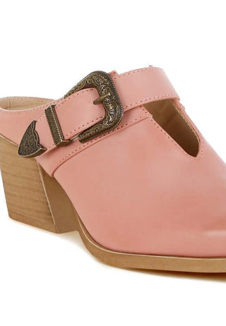 Holler Carved Buckle Statement Mules - 1985 the VAULT Boutique