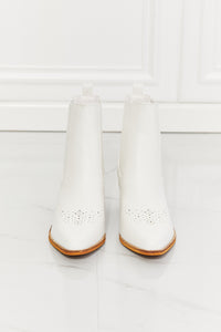 MMShoes Love the Journey Stacked Heel Chelsea Boot in White - 1985 the VAULT Boutique