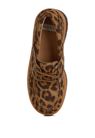 Onglur Leopard Print Suede Oxford Loafers - 1985 the VAULT Boutique