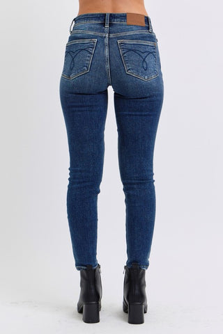 Judy Blue Full Size Mid-Rise Waist Skinny Jeans with Pockets - 1985 the VAULT Boutique