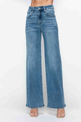 bytos Full Size High Rise Wide Leg Jeans with Pockets - 1985 the VAULT Boutique