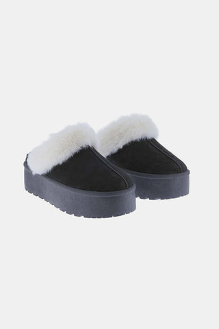 Weeboo Thick Bottom Fur Trim Snow Slippers - 1985 the VAULT Boutique