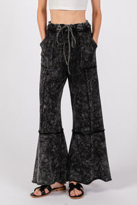 SAGE + FIG Mineral Washed Terry Wide Leg Pants - 1985 the VAULT Boutique