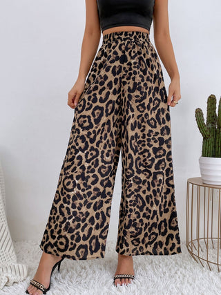 Printed Elastic Waist Wide Leg Pants - 1985 the VAULT Boutique