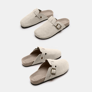 Suede Closed Toe Buckle Slide - 1985 the VAULT Boutique