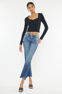 Kancan High Rise Wide Waistband Slim Straight Jeans - 1985 the VAULT Boutique