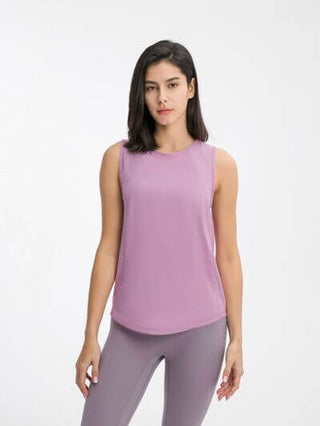 Millennia Cutout Back Round Neck Active Tank - 1985 the VAULT Boutique