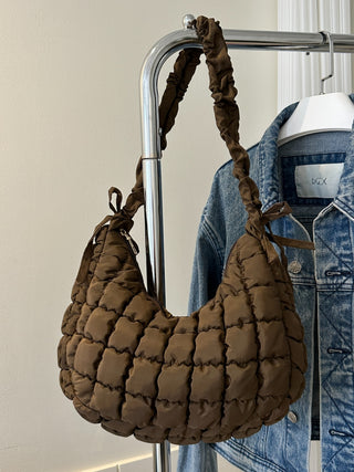 Bubble Texture Ruched Strap Quilted Shoulder Bag - 1985 the VAULT Boutique