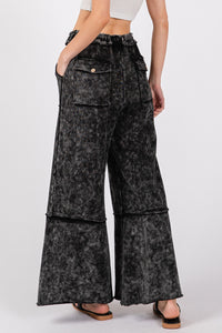 SAGE + FIG Mineral Washed Terry Wide Leg Pants - 1985 the VAULT Boutique