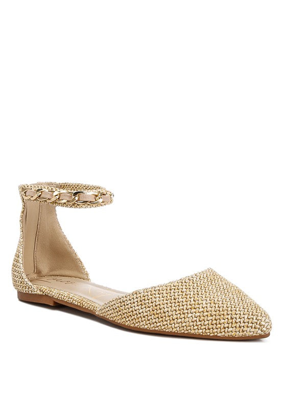 Buqisi Chain Embellished Flat Sandals - 1985 the VAULT Boutique
