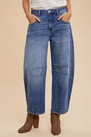 Annie Wear Mid Rise Barrel Leg Jeans with Pockets - 1985 the VAULT Boutique