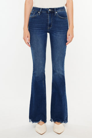 Kancan Cat's Whiskers Raw Hem Flare Jeans - 1985 the VAULT Boutique