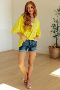 Cali Blouse in Neon Yellow - Happily Ever Atchison Shop Co.