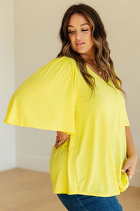 Cali Blouse in Neon Yellow - Happily Ever Atchison Shop Co.