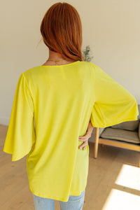 Cali Blouse in Neon Yellow - Happily Ever Atchison Shop Co.