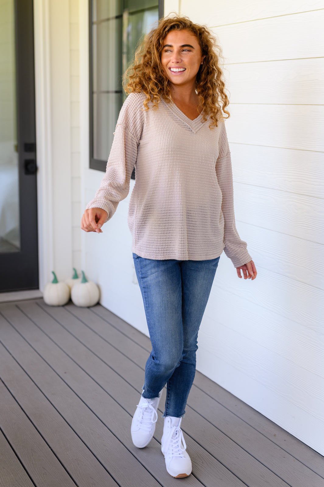 Calm In The Chaos V-Neck Sweater - Happily Ever Atchison Shop Co.