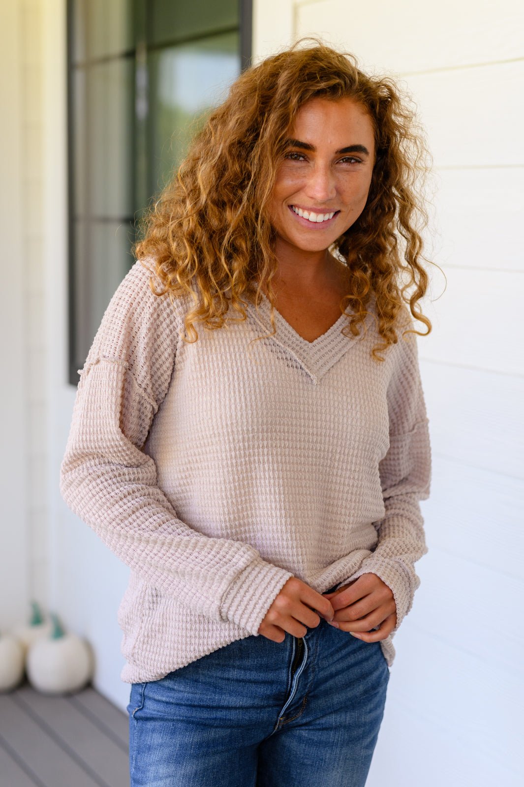 Calm In The Chaos V-Neck Sweater - Happily Ever Atchison Shop Co.