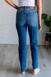 Campbell High Rise Center Seam Detail Straight Jeans - Happily Ever Atchison Shop Co.