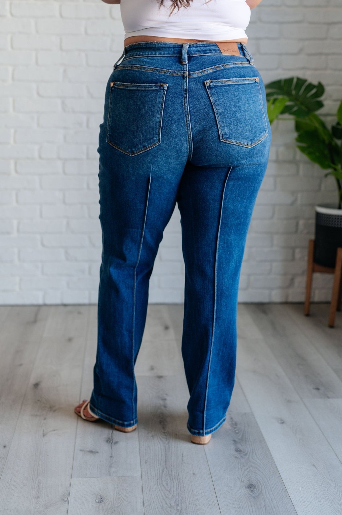 Campbell High Rise Center Seam Detail Straight Jeans - Happily Ever Atchison Shop Co.