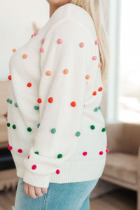 Candy Buttons Pom Detail Sweater - Happily Ever Atchison Shop Co.