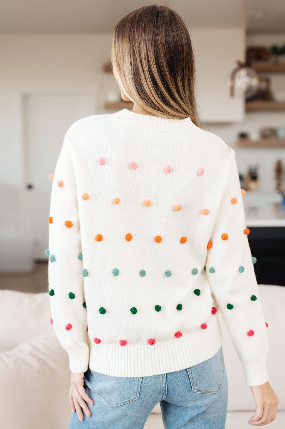 Candy Buttons Pom Detail Sweater - Happily Ever Atchison Shop Co.