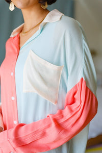 Capture The Day Two Toned Button Up - Happily Ever Atchison Shop Co.