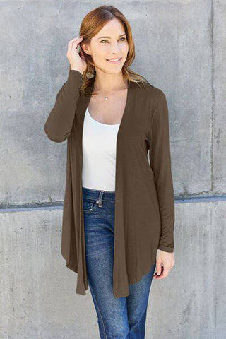 Basic Bae Full Size Open Front Long Sleeve Cover Up - 1985 the VAULT Boutique