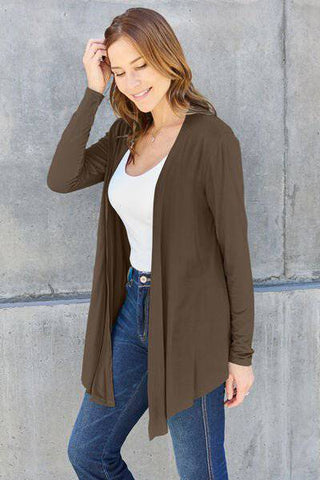 Basic Bae Full Size Open Front Long Sleeve Cover Up - 1985 the VAULT Boutique