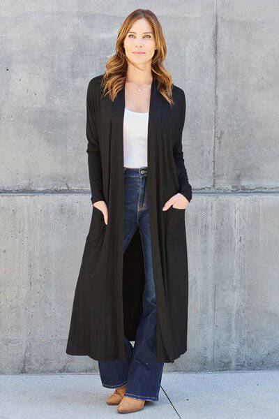 Basic Bae Full Size Open Front Long Sleeve Cover Up - 1985 the VAULT Boutique