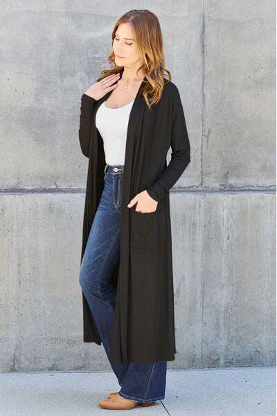 Basic Bae Full Size Open Front Long Sleeve Cover Up - 1985 the VAULT Boutique