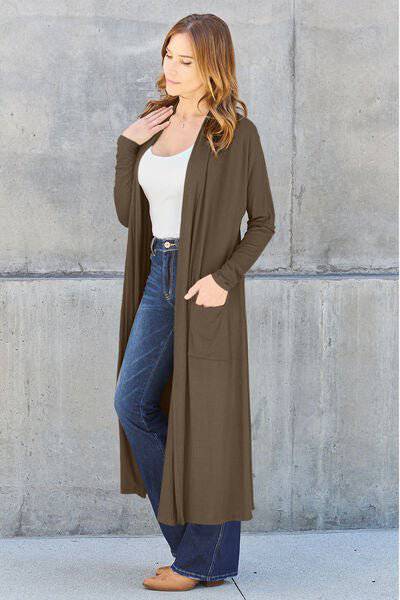 Basic Bae Full Size Open Front Long Sleeve Cover Up - 1985 the VAULT Boutique