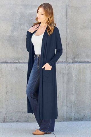 Basic Bae Full Size Open Front Long Sleeve Cover Up - 1985 the VAULT Boutique