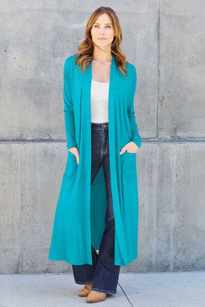 Basic Bae Full Size Open Front Long Sleeve Cover Up - 1985 the VAULT Boutique